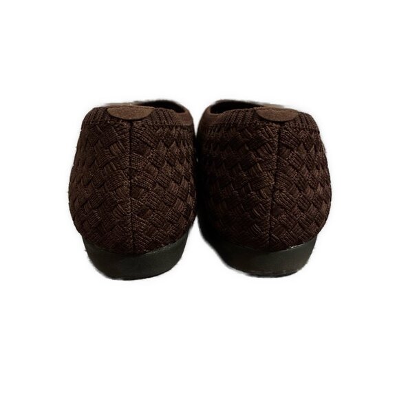 Vivaia New Solid Chocolate Brown Fabric Woven Flats Sustainable 10.5 - Picture 3 of 7